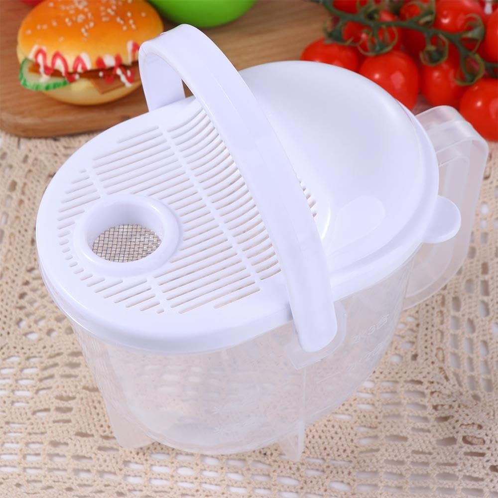 Rice Washer, Manual Plastic Rice Cleaner Washing Bowl With Handle