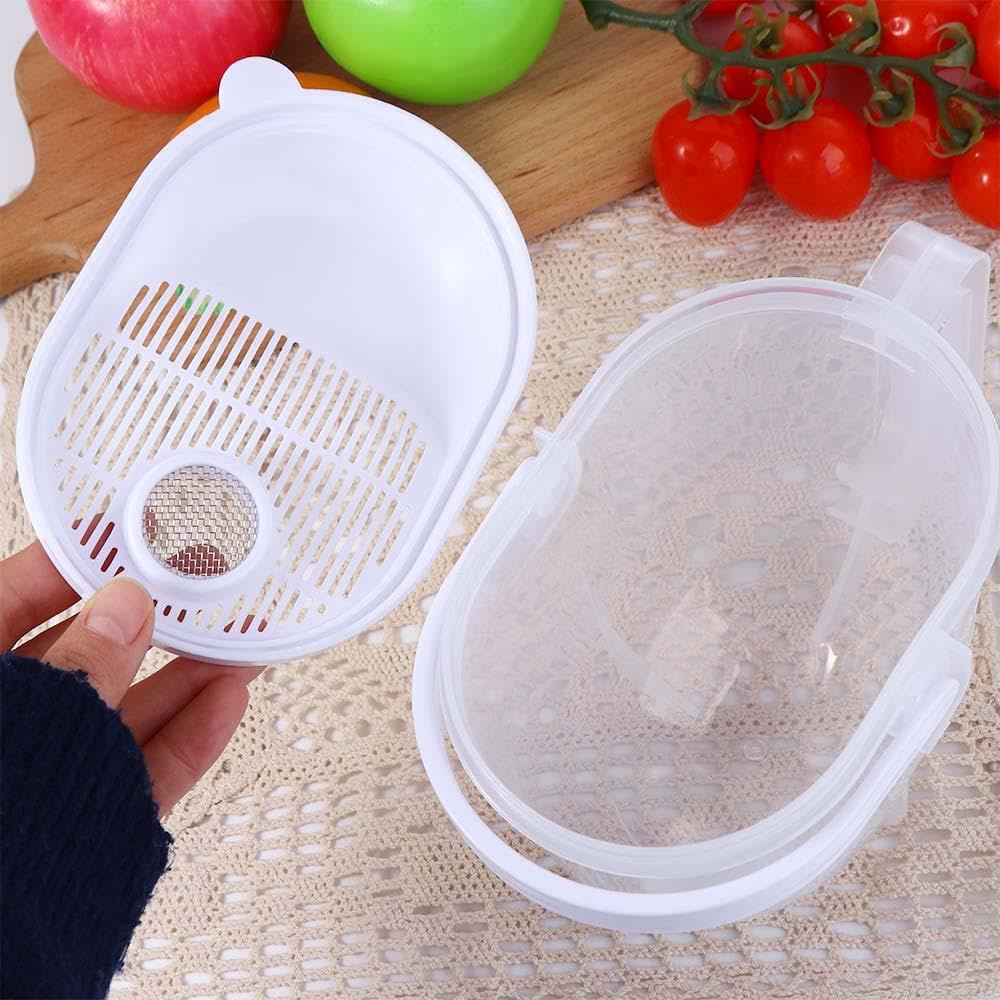Rice Washer, Manual Plastic Rice Cleaner Washing Bowl With Handle