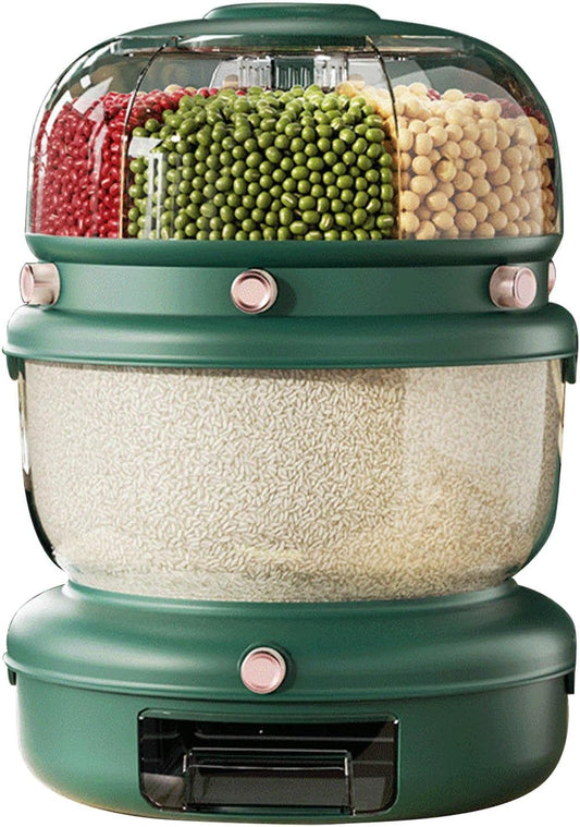 Rotatable Rice Dispenser - Rice Storage Container, Household Grain Dispenser Bucket