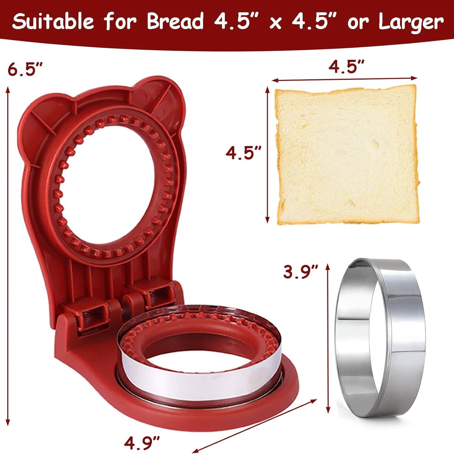 Stainless Steel Pocket Sandwich Maker, Sandwich Cutter and Sealer for Kids