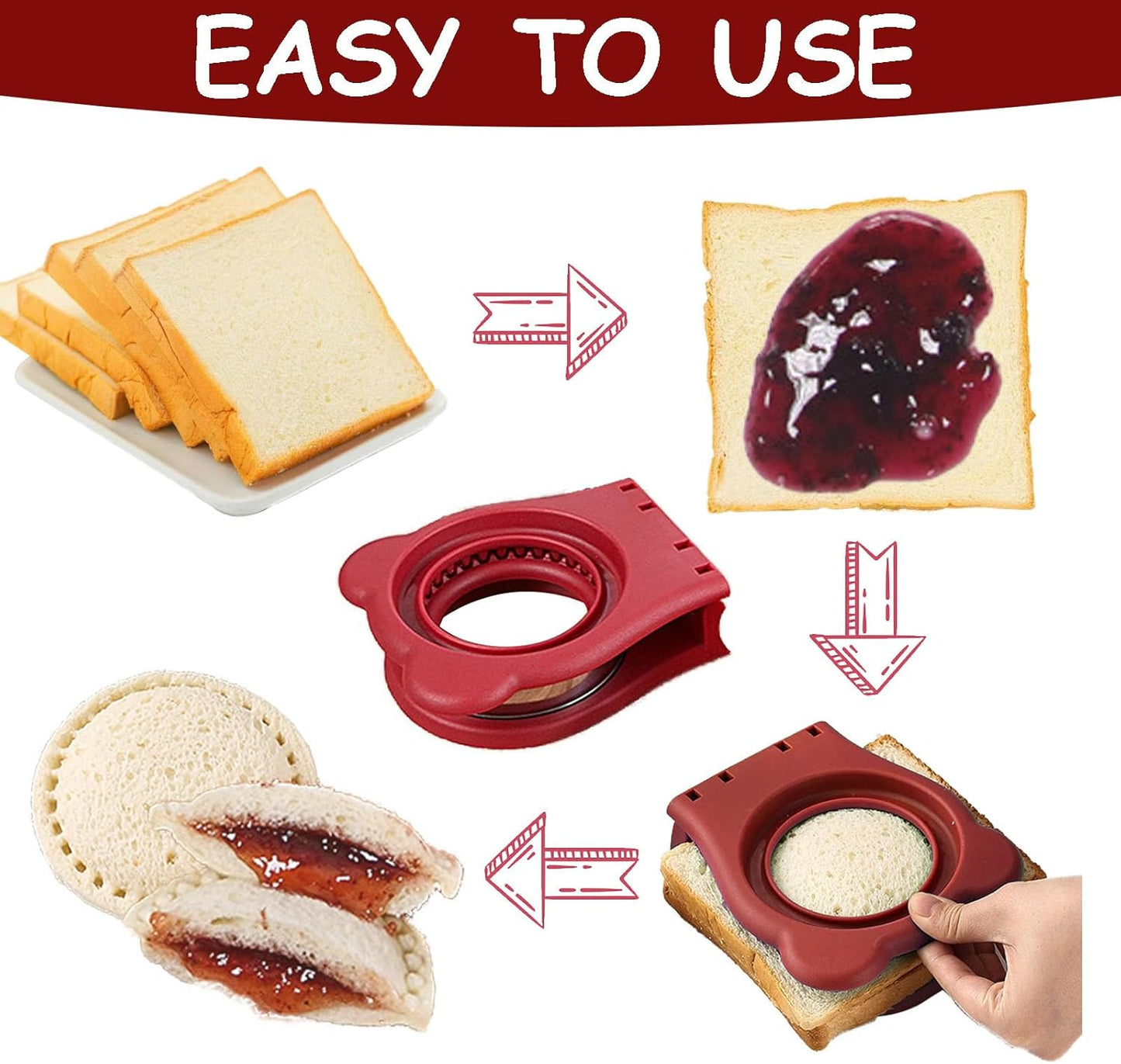 Stainless Steel Pocket Sandwich Maker, Sandwich Cutter and Sealer for Kids
