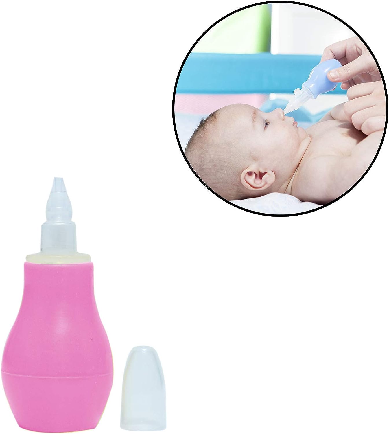 Silicone Baby Nasal Aspirator, Vacuum Sucker, Instant Relief From Blocked Baby Nose Cleaner