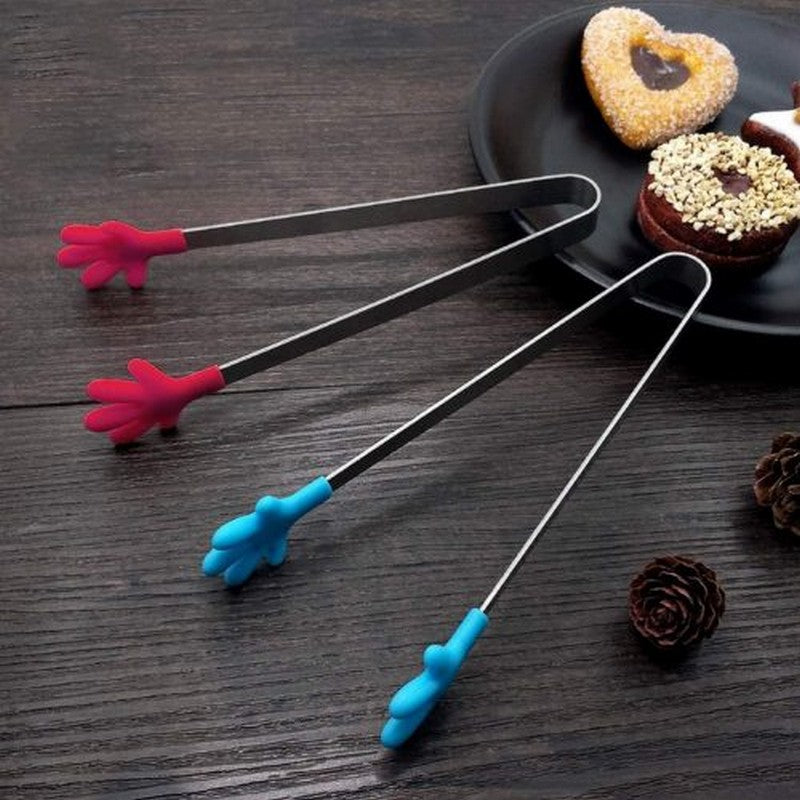 Stainless Steel Silicone Kitchen Mini Tong Clip Salad Pliers Kitchenware Mini Tongs Dessert Tongs Food Tongs Ice Cube Tong Cake Tong