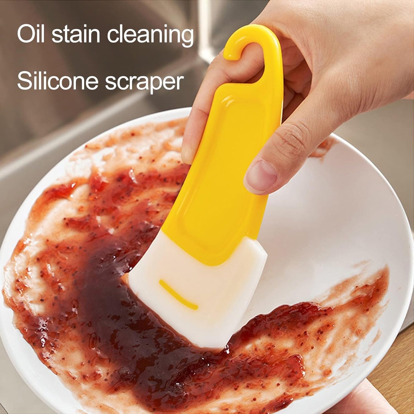 3pcs Silicone Pan Scraper Soft Head Cleaning Spatula, Pan Bowl Cleaning Spatulas For Kitchen