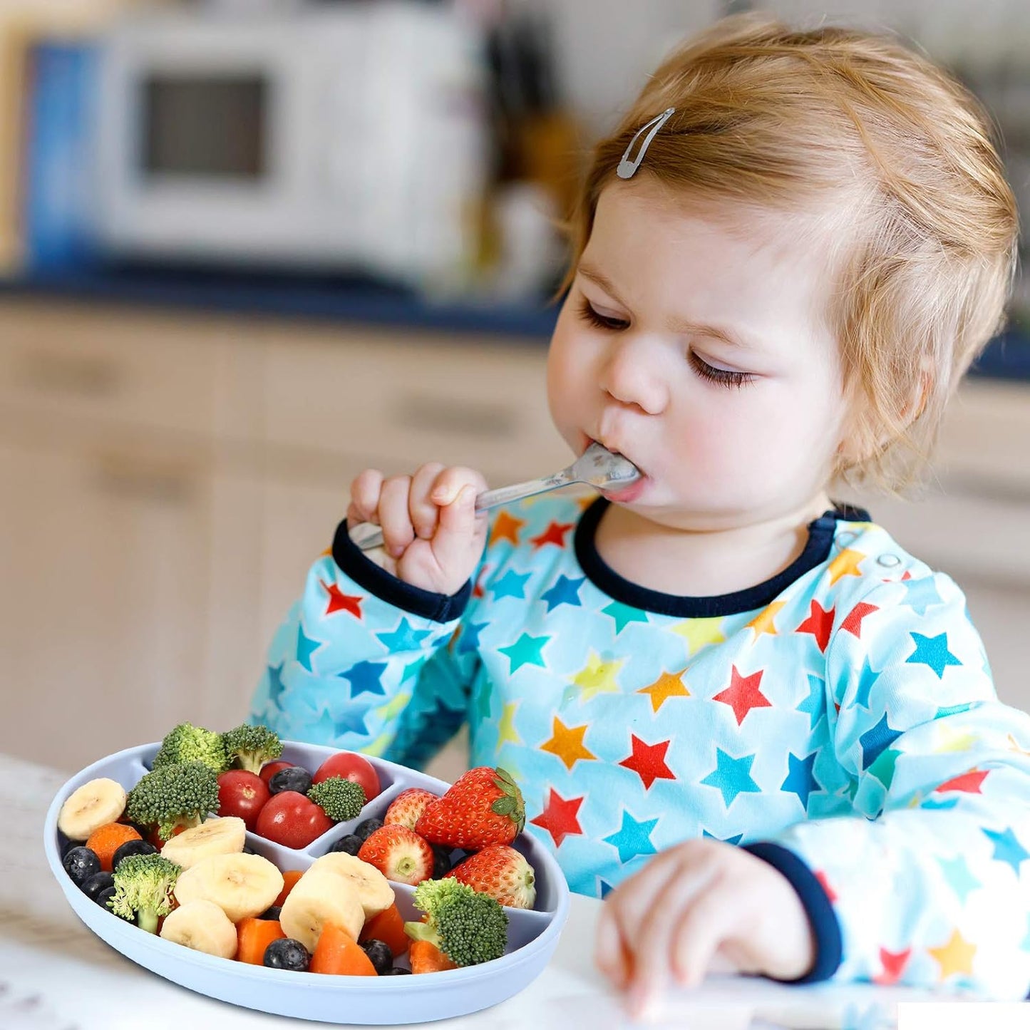 Silicone Suction Plates For Baby, Kids And Baby Divided Plate For Food, Baby Food Plate