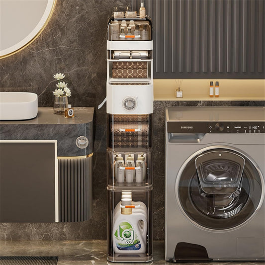 2,3,4 Layer Slim Organizer Cabinet Bathroom Standing Cabinet, Bathroom Floor Cabinet with Drawers