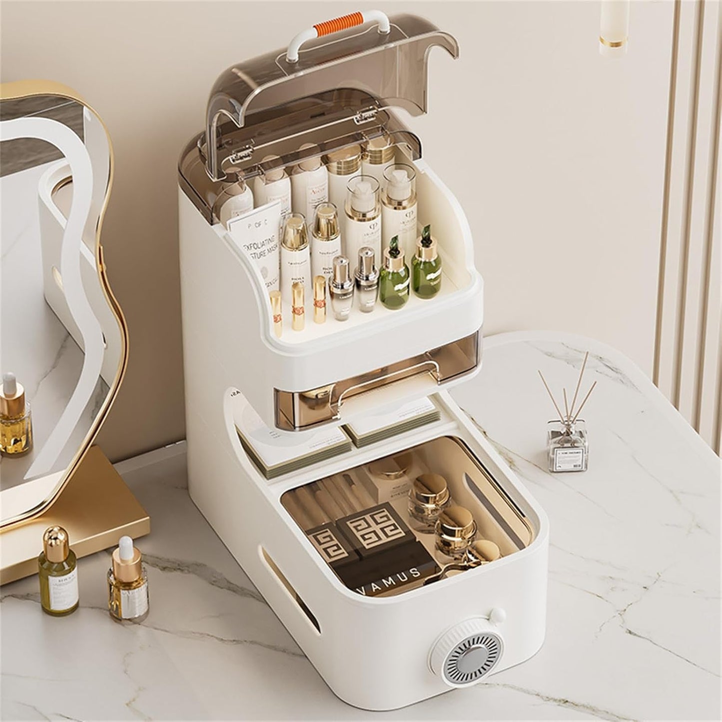 2,3,4 Layer Slim Organizer Cabinet Bathroom Standing Cabinet, Bathroom Floor Cabinet with Drawers