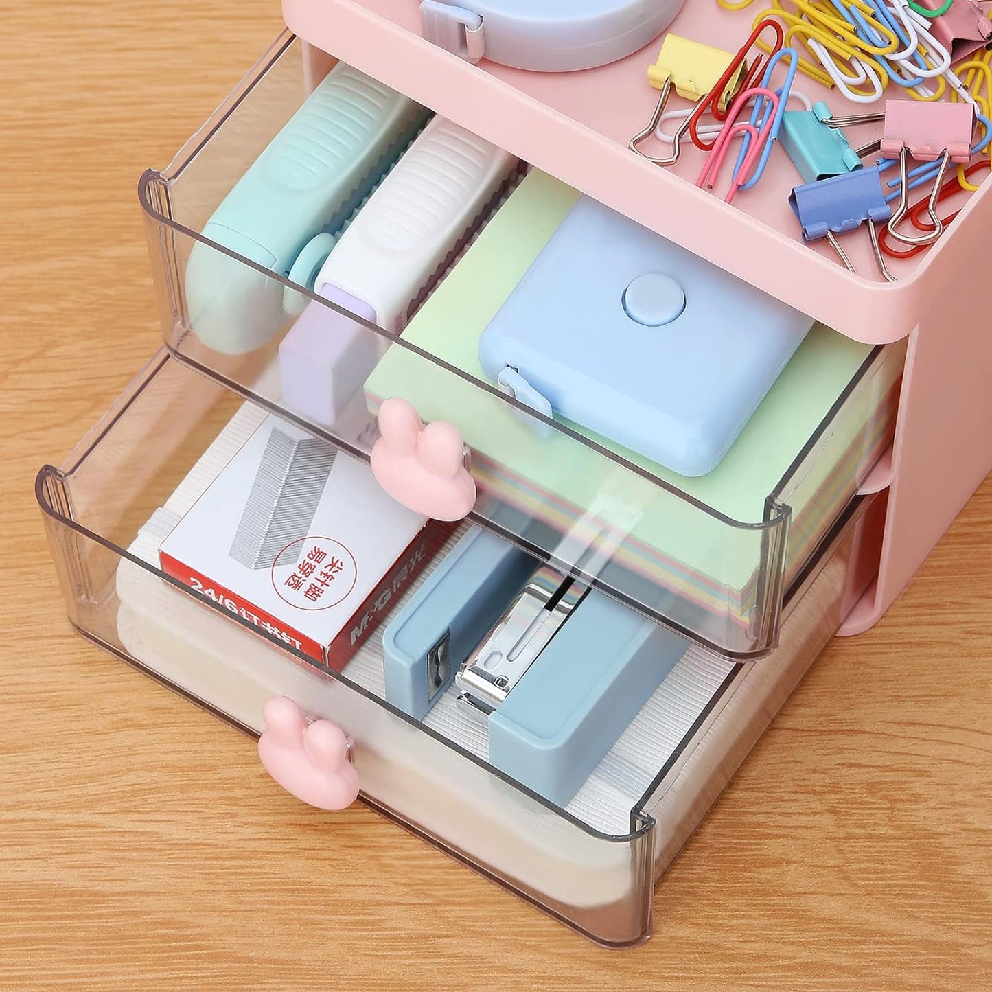 Small Desk Organizer With Drawer, Office Desktop Storage Box, Stationery/Makeup Organizer Storage Box