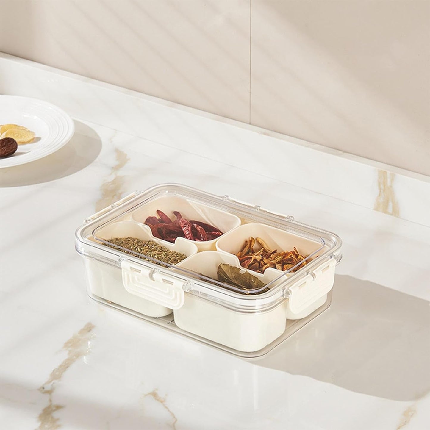 Small Snackle Container Lunch Box, Air-Tight Square Snack Container Snackle Box With Handle