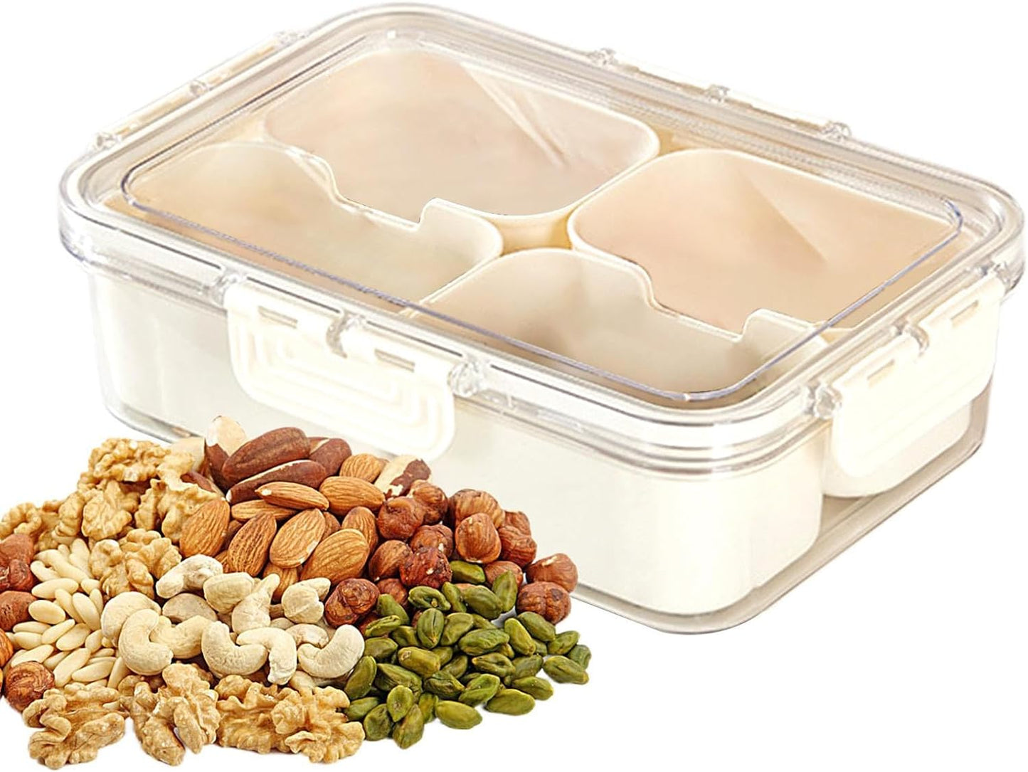 Small Snackle Container Lunch Box, Air-Tight Square Snack Container Snackle Box With Handle