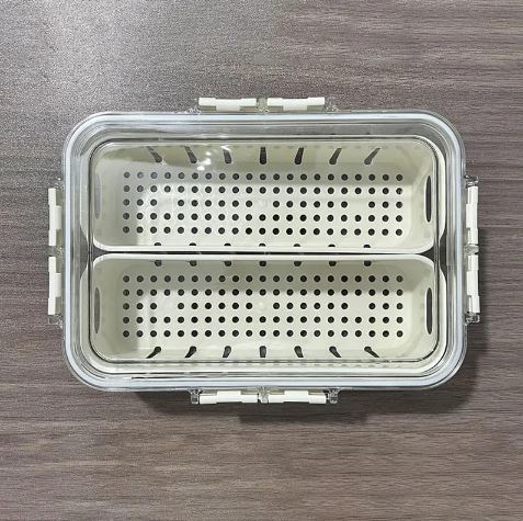 Small Snackle Container Lunch Box, Air-Tight Square Snack Container Snackle Box With Handle