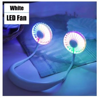 Sports Fan Portable Neck Fan, Color Changing LED, with Aromatherapy, 360° Free Rotation, and Lower Noise Strong Airflow Headphone Design for Sport, Office, Home, Outdoor, Travel, etc.