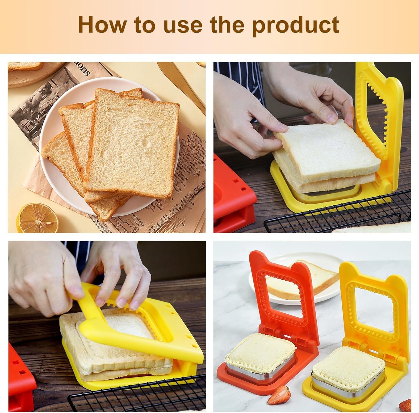Stainless Steel Pocket Sandwich Maker, Sandwich Cutter and Sealer for Kids