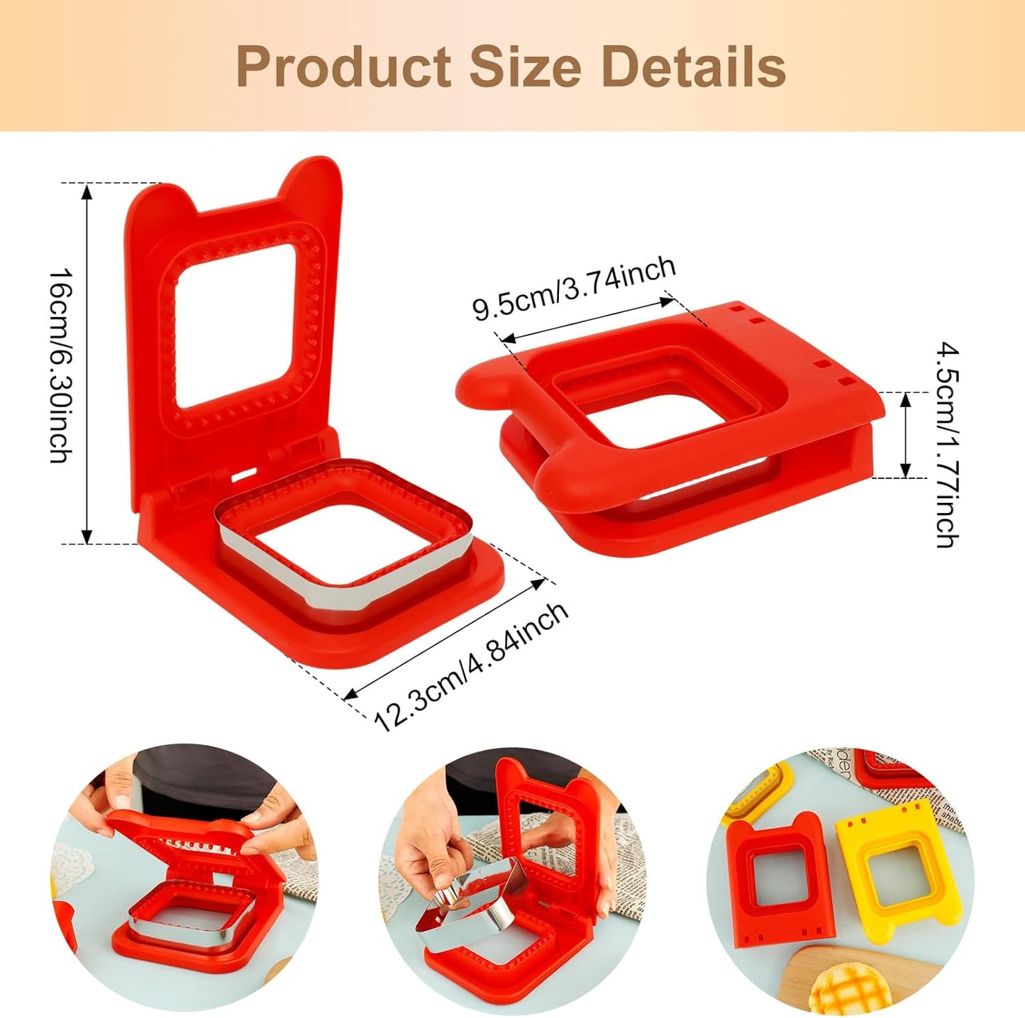 Stainless Steel Pocket Sandwich Maker, Sandwich Cutter and Sealer for Kids