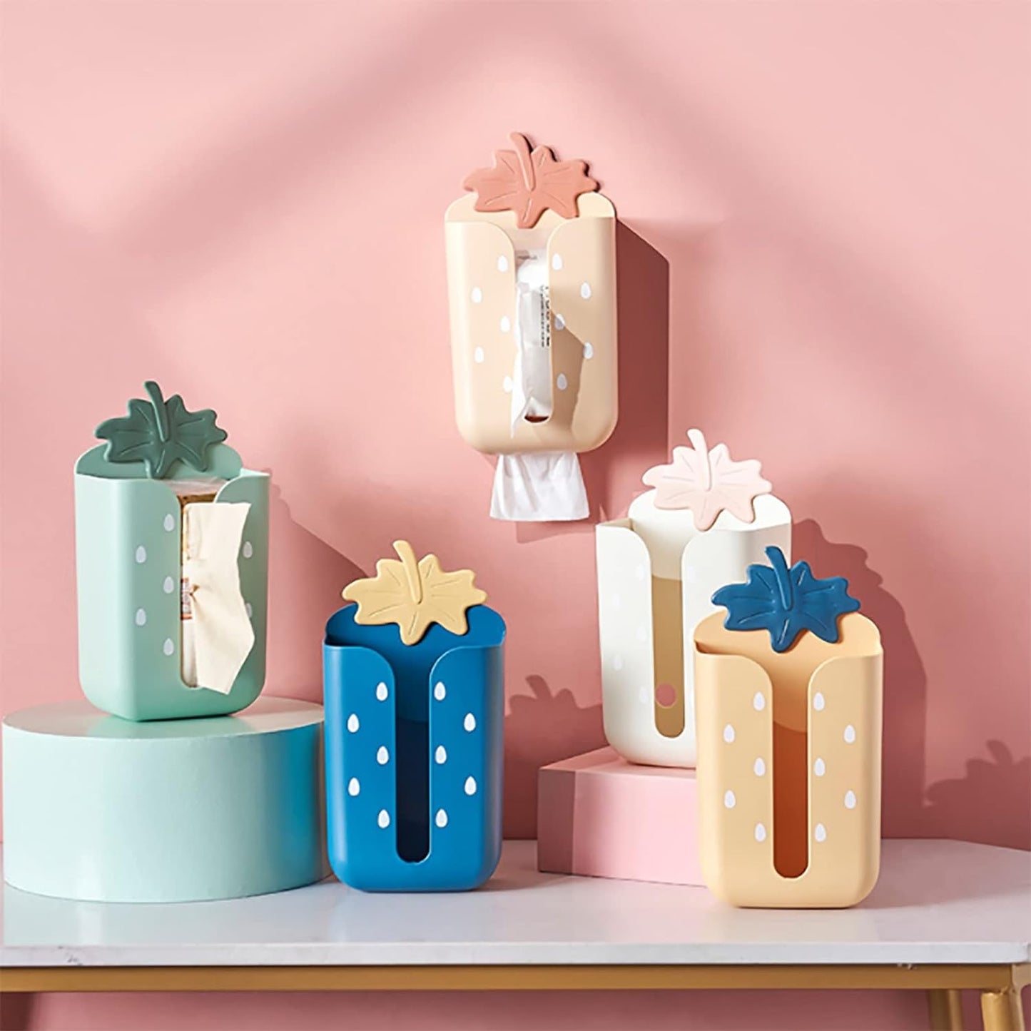 Cute Strawberry Shape Tissue Box Holder, Creative Wall-Mounted Tissue Box For Kitchen Bathroom