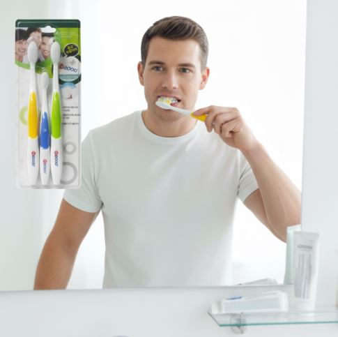 Family Pack Toothbrushes with Super Fine Bristles (Pack of 3)