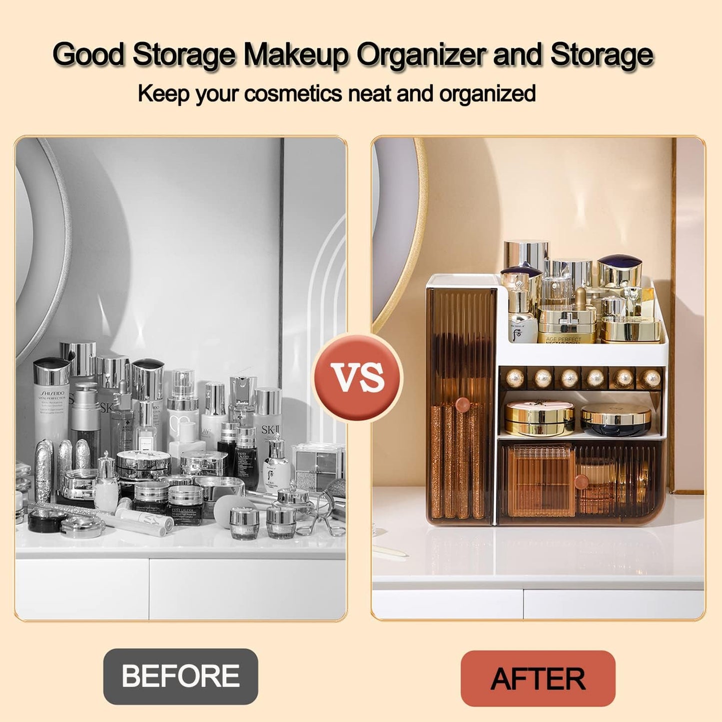 Transparent And Visible Cosmetic Organizer, Makeup Storage Organizer