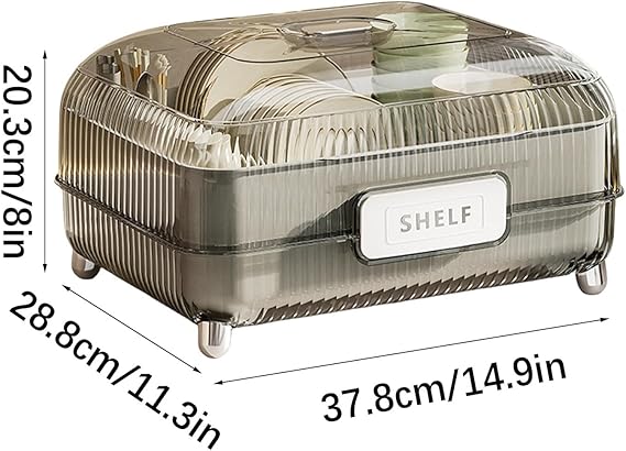 Dish Drying Rack - Household Kitchen Dish Rack, Transparent Cutlery Rack for Counter, Home, Restaurant