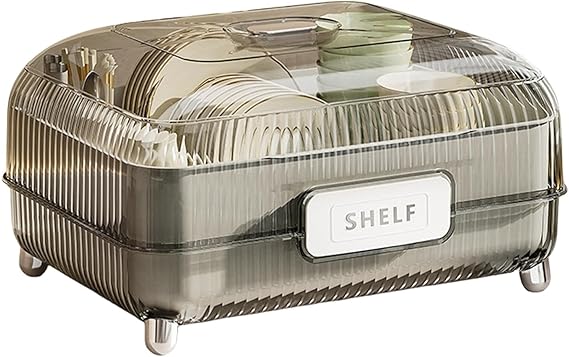 Dish Drying Rack - Household Kitchen Dish Rack, Transparent Cutlery Rack for Counter, Home, Restaurant