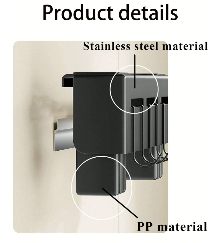 Multi-Purpose Stainless Steel Wall Mount Kitchen Shelf Knife, Spatula, Ladle Holder