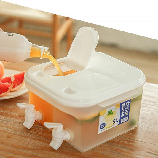 Portable Desktop Juice Milk Water Beverage Dispenser With Double Tap - 5Ltrs