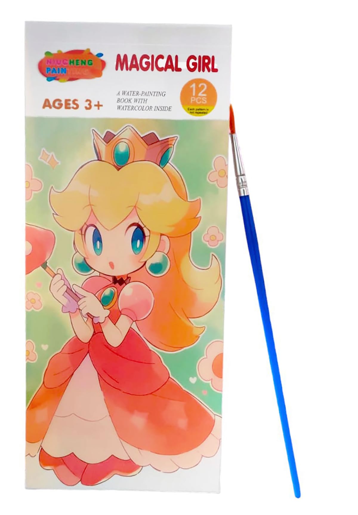 Watercolor Painting Notepad For Kids 12 Different Pages, Water Painting Book With Water Color With Painting Brush