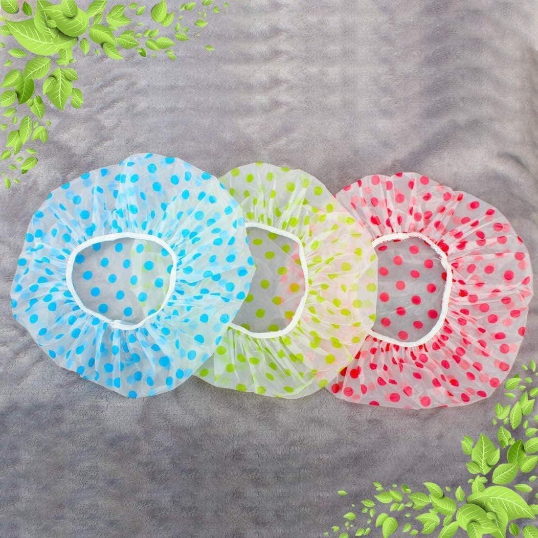 Waterproof Hair Shower Cap, Reusable Shower Hat Bath Caps With Elastic Band