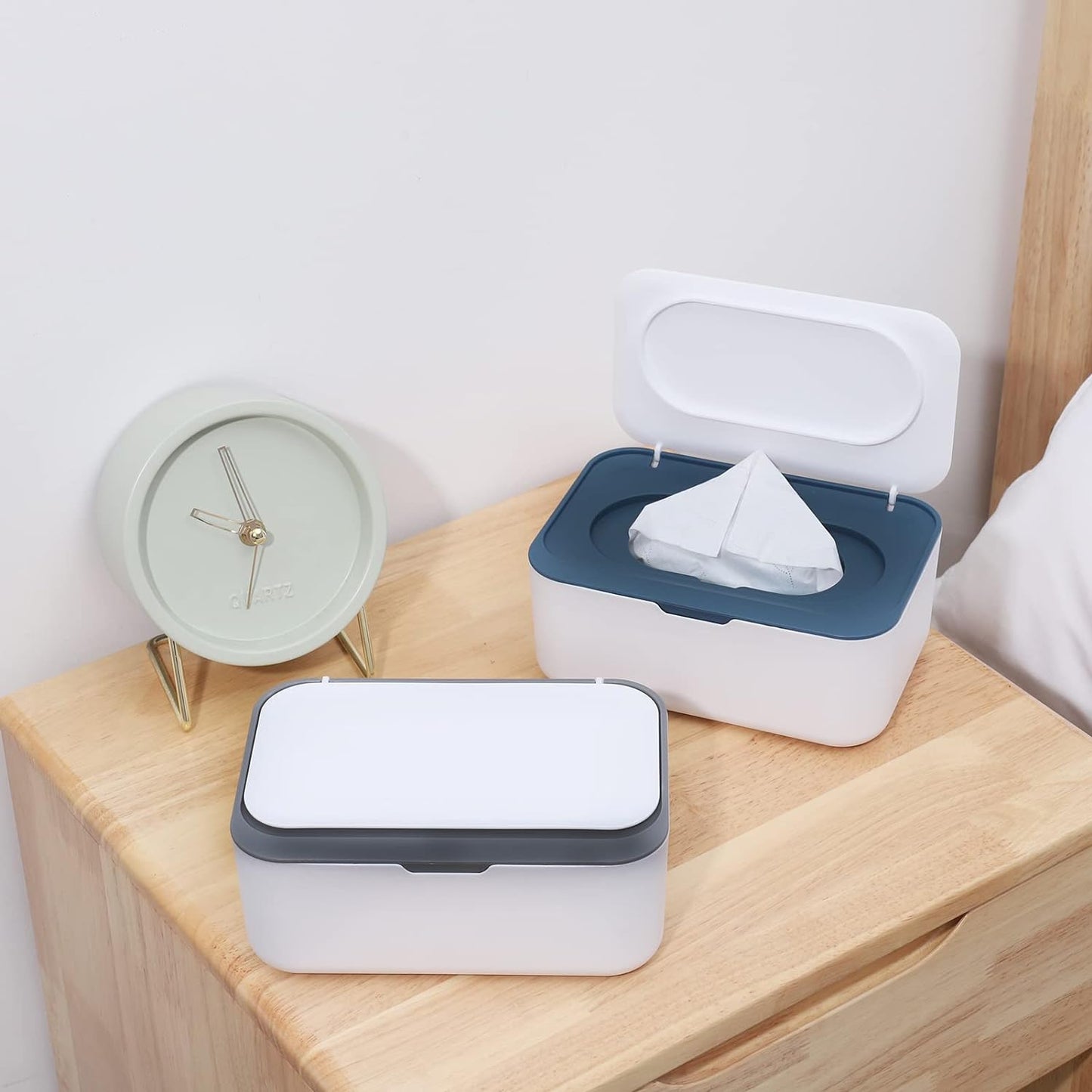 Wipes Dispenser Holder Tissue Storage Box Case With Lid, Wet Wipes Tissue Box