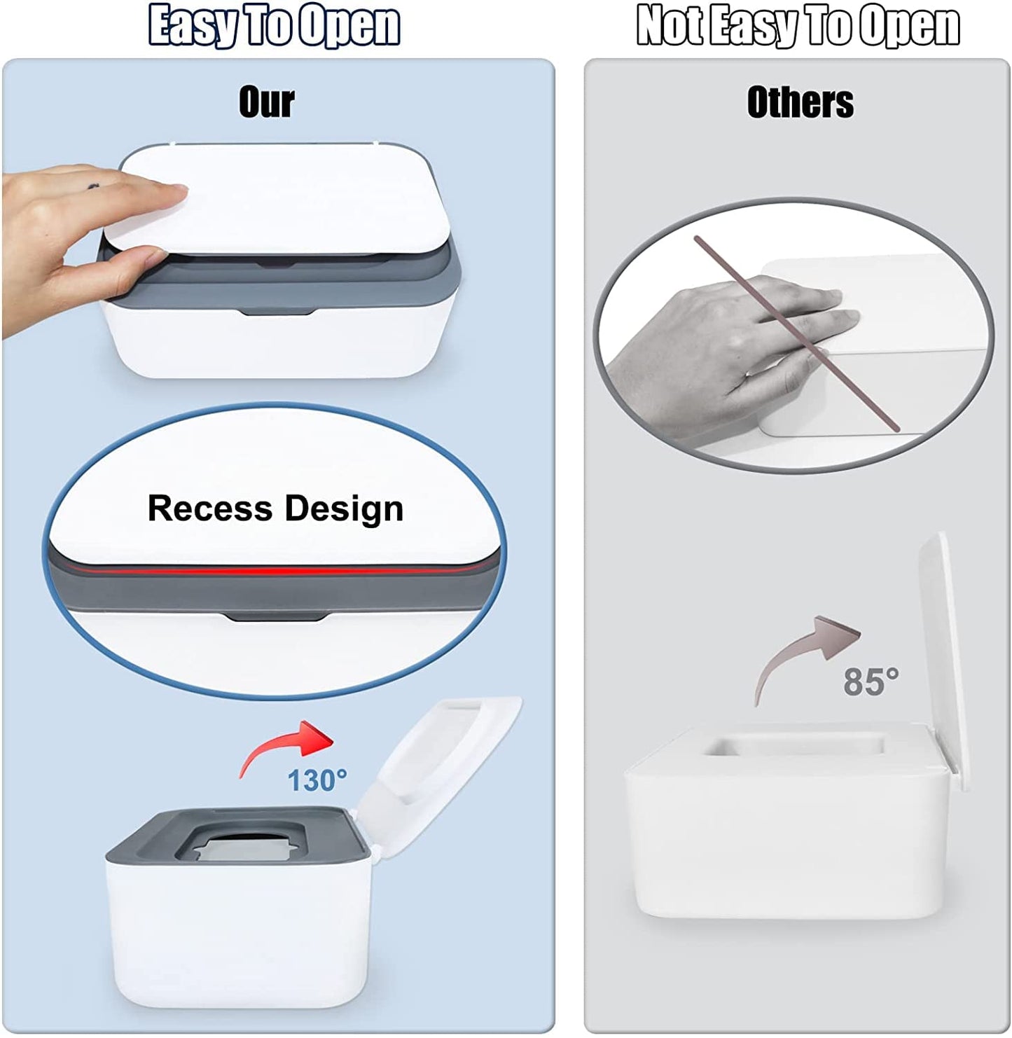 Wipes Dispenser Holder Tissue Storage Box Case With Lid, Wet Wipes Tissue Box