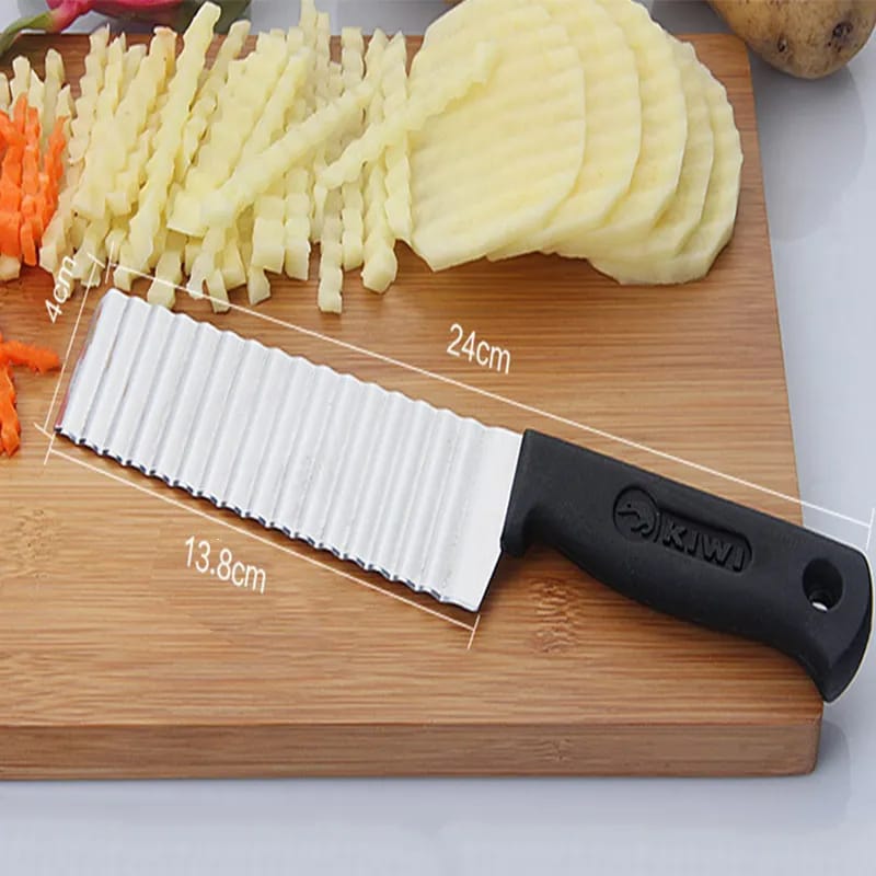 Stainless Steel Crinkle Potato Chipper Knife Cutter