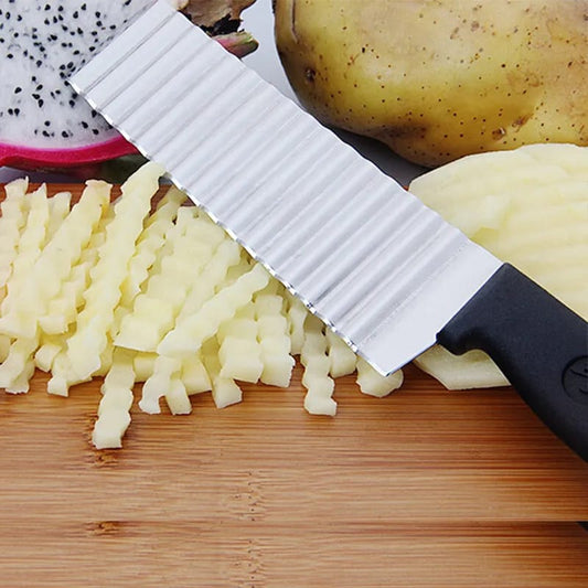 Stainless Steel Crinkle Potato Chipper Knife Cutter