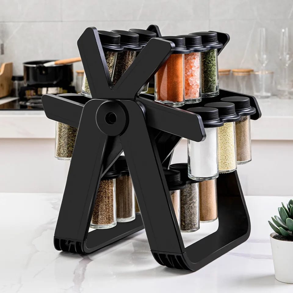 Ferris Wheel 18 Cans Glass Seasoning Rack