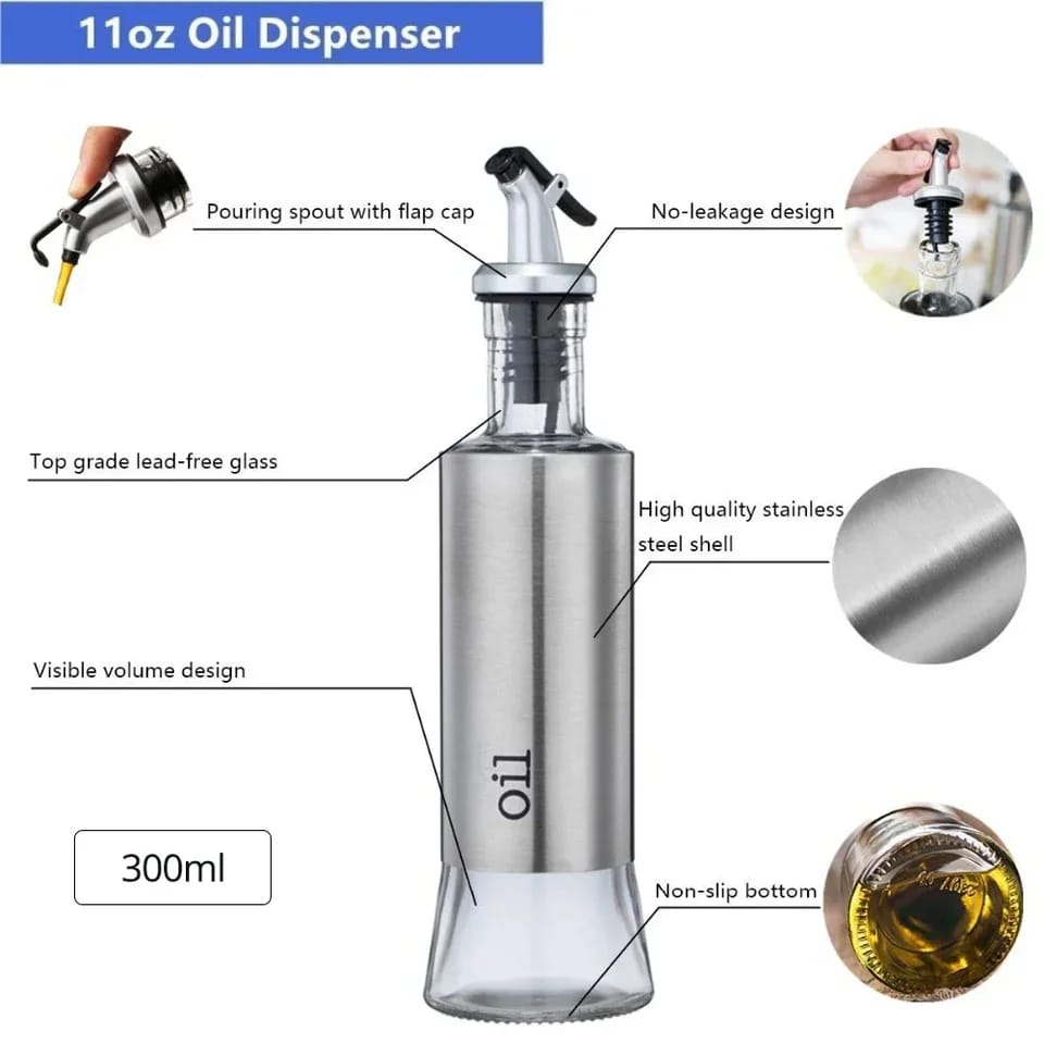 300ml Stainless Steel Cae Olive Oil Bottle