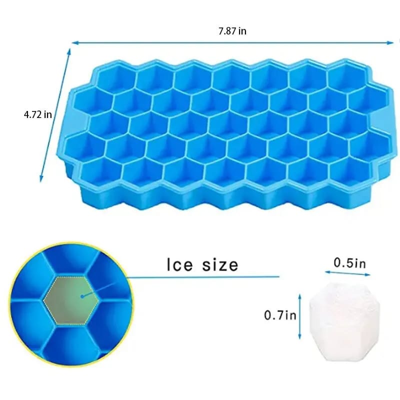 Creative 37 Cavity Honeycomb Ice Cube Maker With Lids
