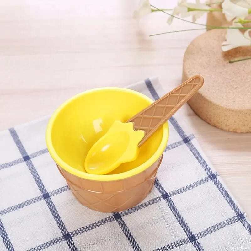 4 Pcs Candy Color Ice Cream Bowl