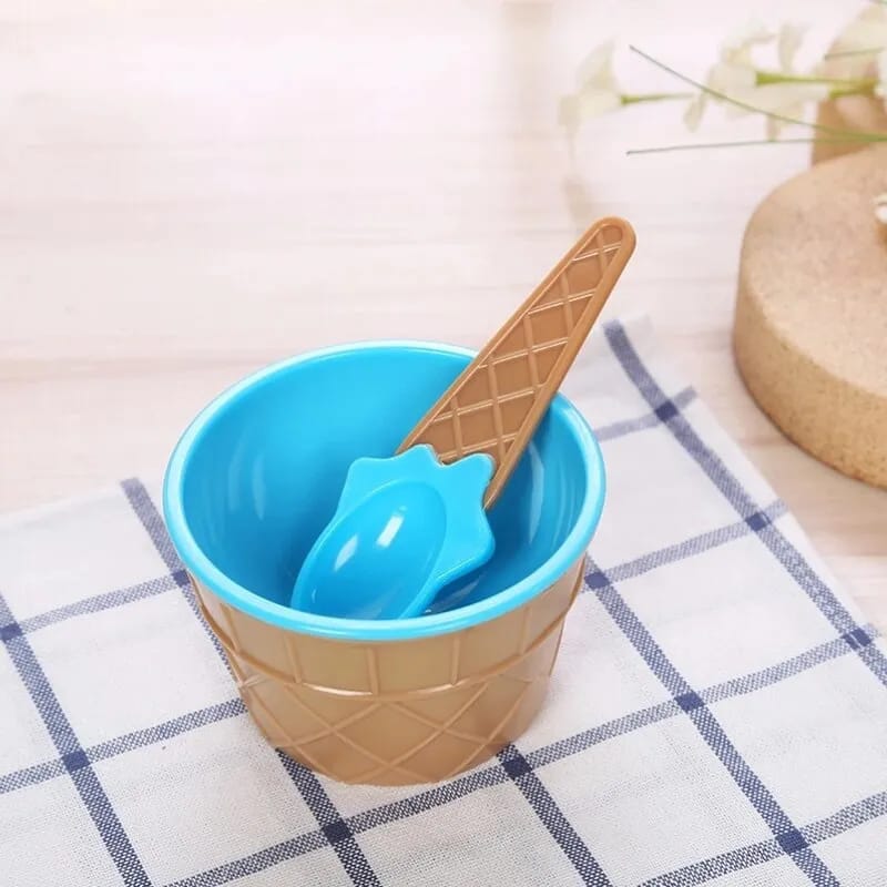 4 Pcs Candy Color Ice Cream Bowl