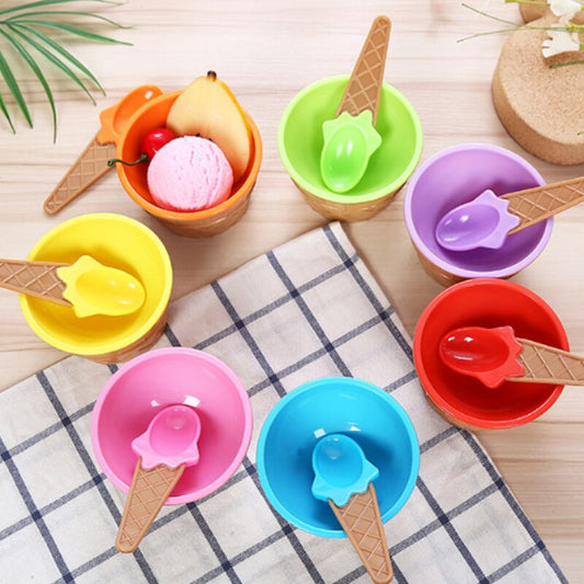 4 Pcs Candy Color Ice Cream Bowl