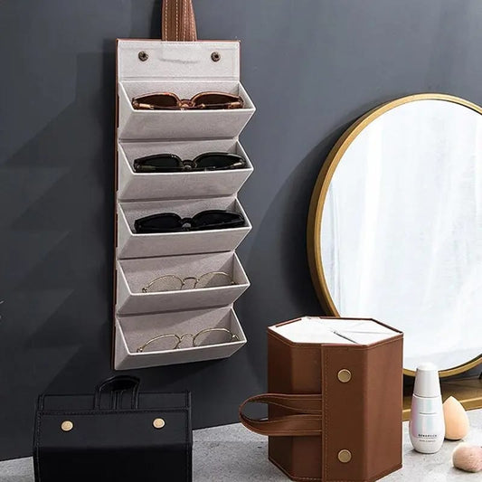 5 Slots Foldable Sunglasses Case Organizer