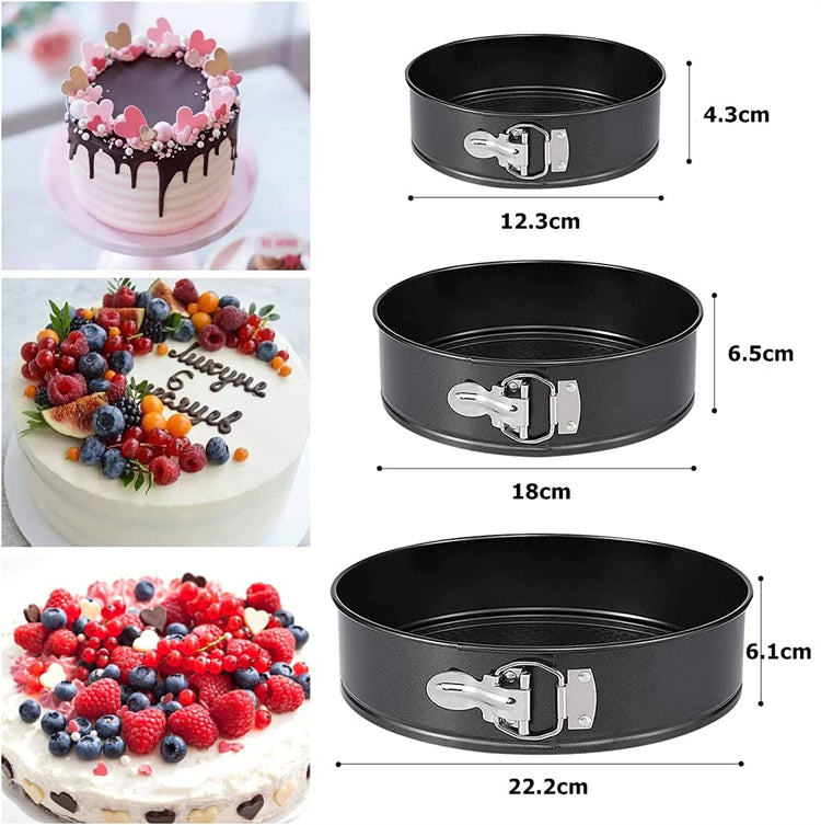 3 Pcs Round Nonstick Baking Pans