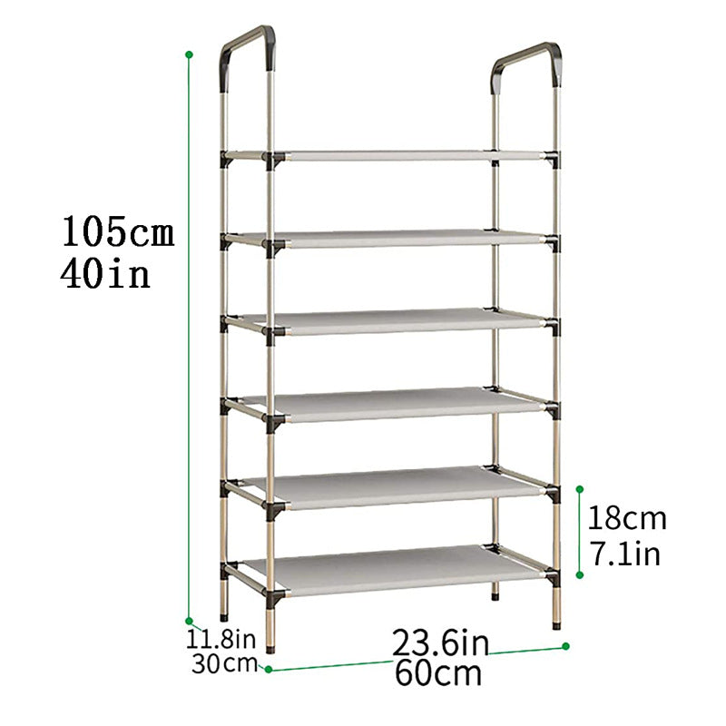 6 Layers Stainless Steel Shoe Rack