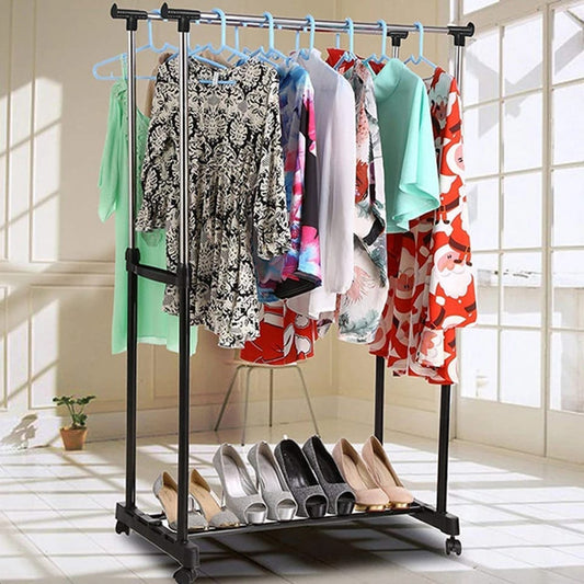 Stainless Steel Double Pole Clothes Rack