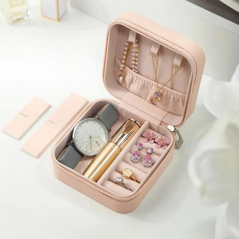 Mini Portable Leather Jewelry Box