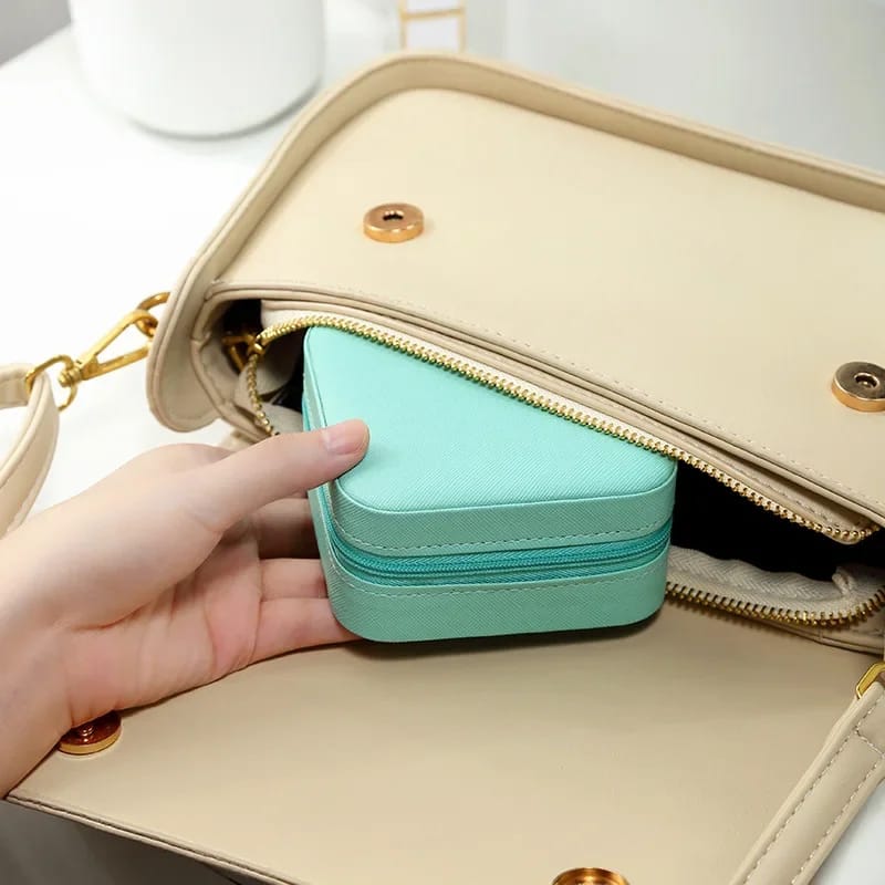 Mini Portable Leather Jewelry Box