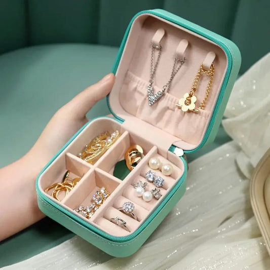 Mini Portable Leather Jewelry Box