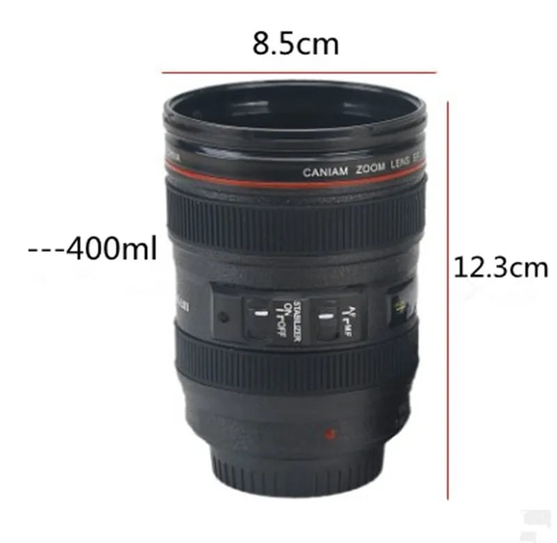 400ML Creative Camera Lens Mug With Lid