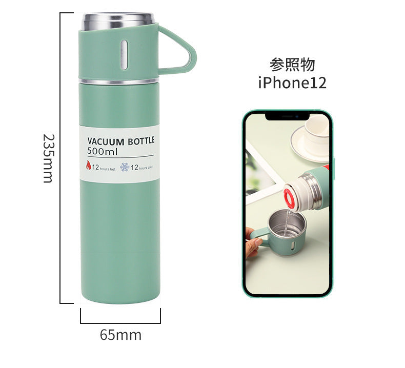 Portable Travel Vacuum Flask Thermos Cup Set