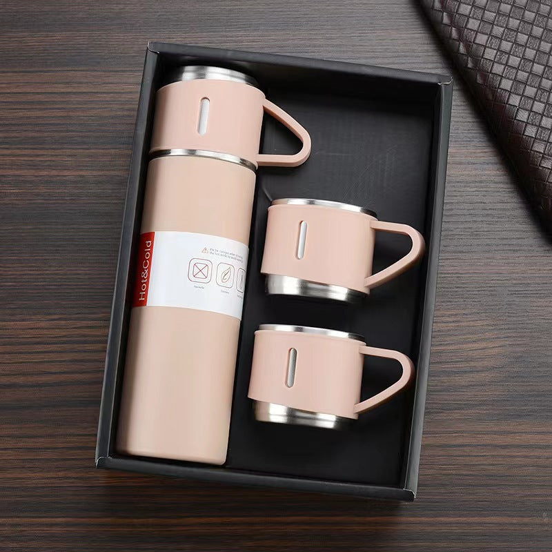 Portable Travel Vacuum Flask Thermos Cup Set
