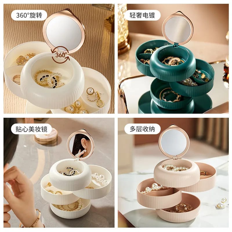 Multilayer rotating Jewelry Storage Box