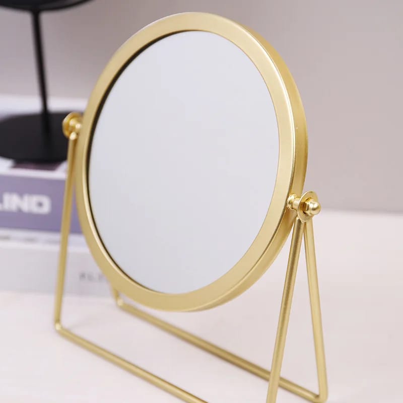 Nordic Wrought Metallic Brass Makeup Mirror