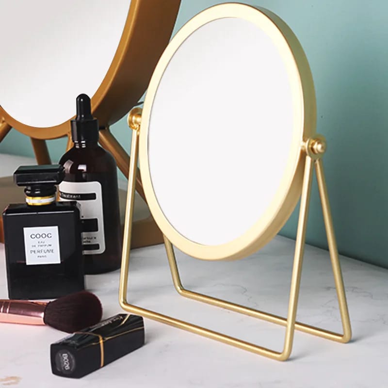 Nordic Wrought Metallic Brass Makeup Mirror